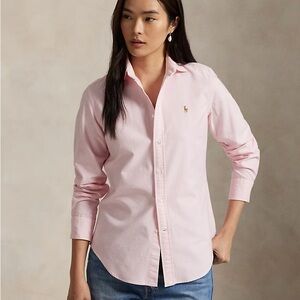 Ralph Lauren Pink Striped Slim Fit Oxford Button-Down Shirt